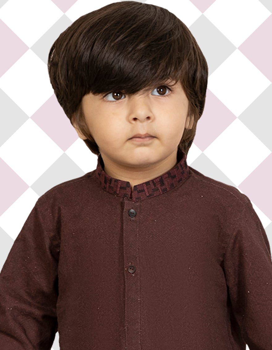 MAROON COTTON KAMEEZ SHALWAR | JJIKS-W-35813