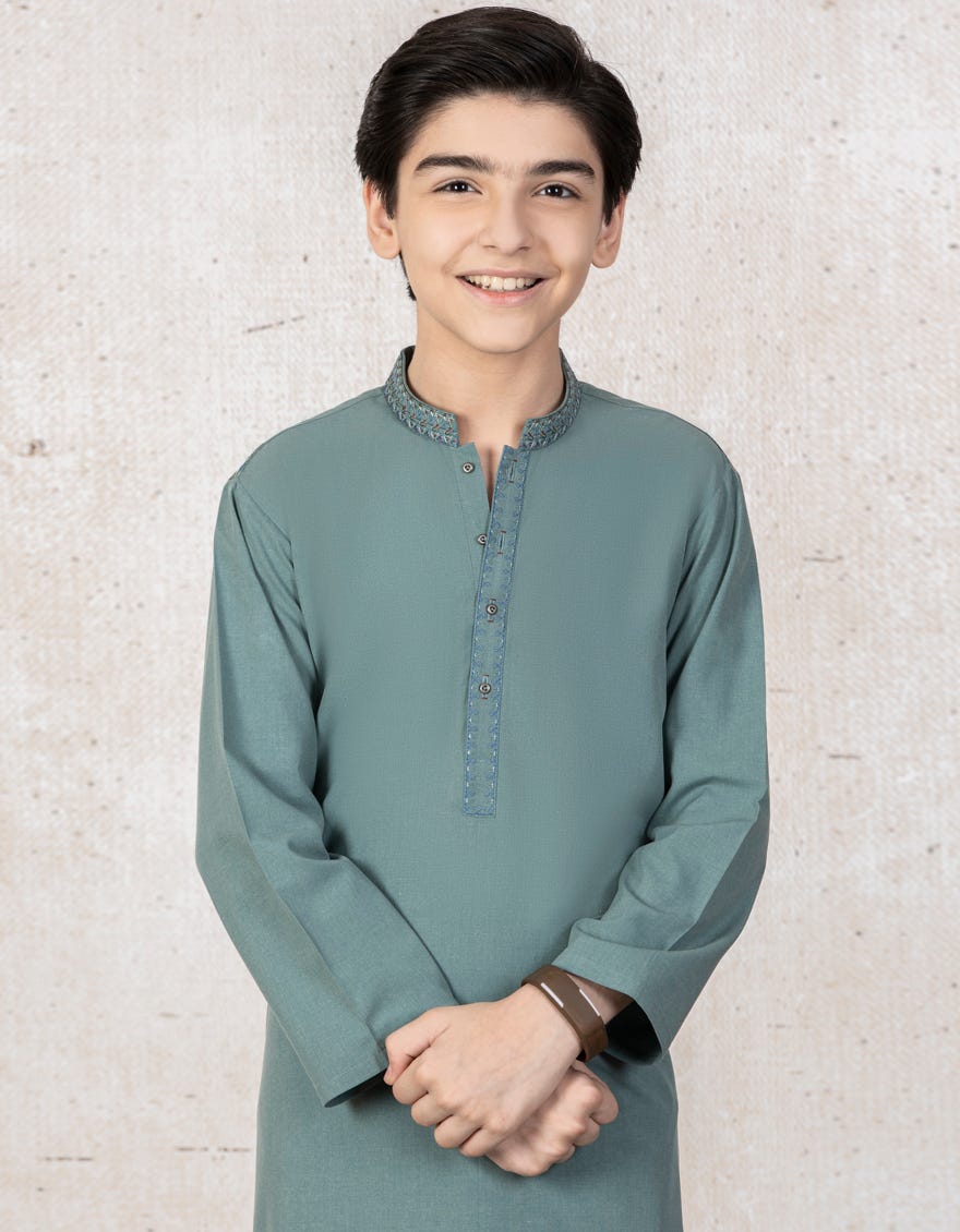 SEA GREEN BLENDED KAMEEZ SHALWAR | JCKS-A-35824
