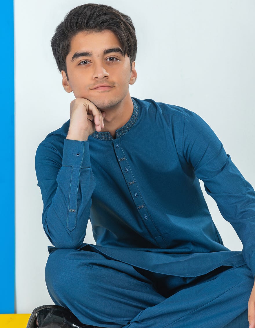 TEAL COTTON KAMEEZ SHALWAR | JTKS-A-35825