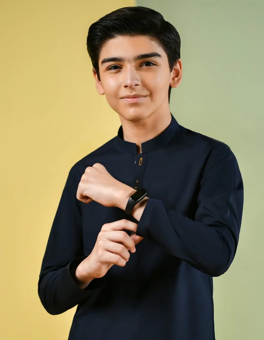 NAVY BLUE BLENDED KAMEEZ SHALWAR