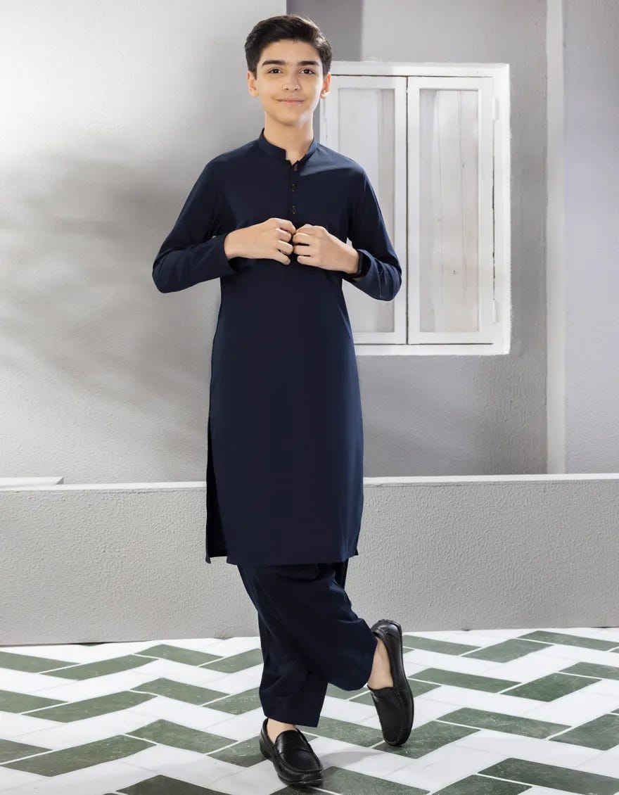NAVY BLUE CASUAL KAMEEZ SHALWAR