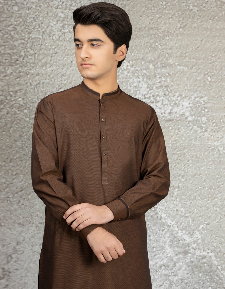 BROWN COTTON KAMEEZ SHALWAR | JTKS-S-35892