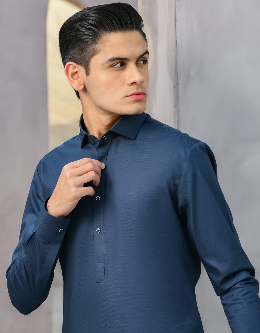 DULL GREY COTTON KAMEEZ SHALWAR | JTKS-S-35904