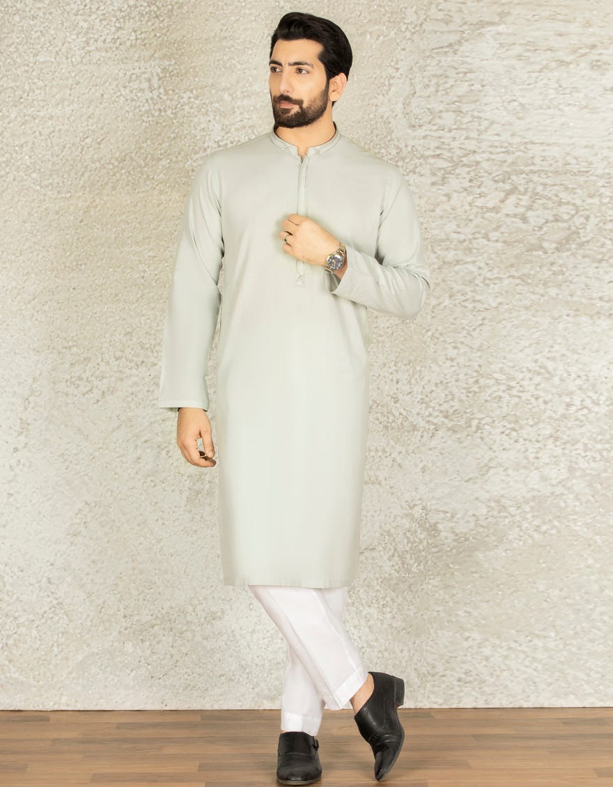 LIGHT GREEN COTTON KURTA | JJK-S-36860