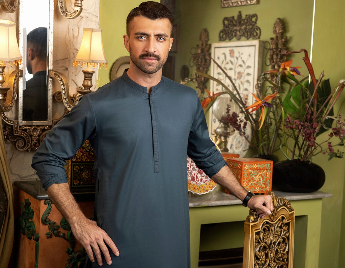 TEAL COTTON KURTA | JJK-S-36885