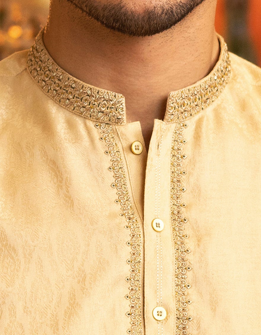 BEIGE COTTON KURTA | JJK-S-37578