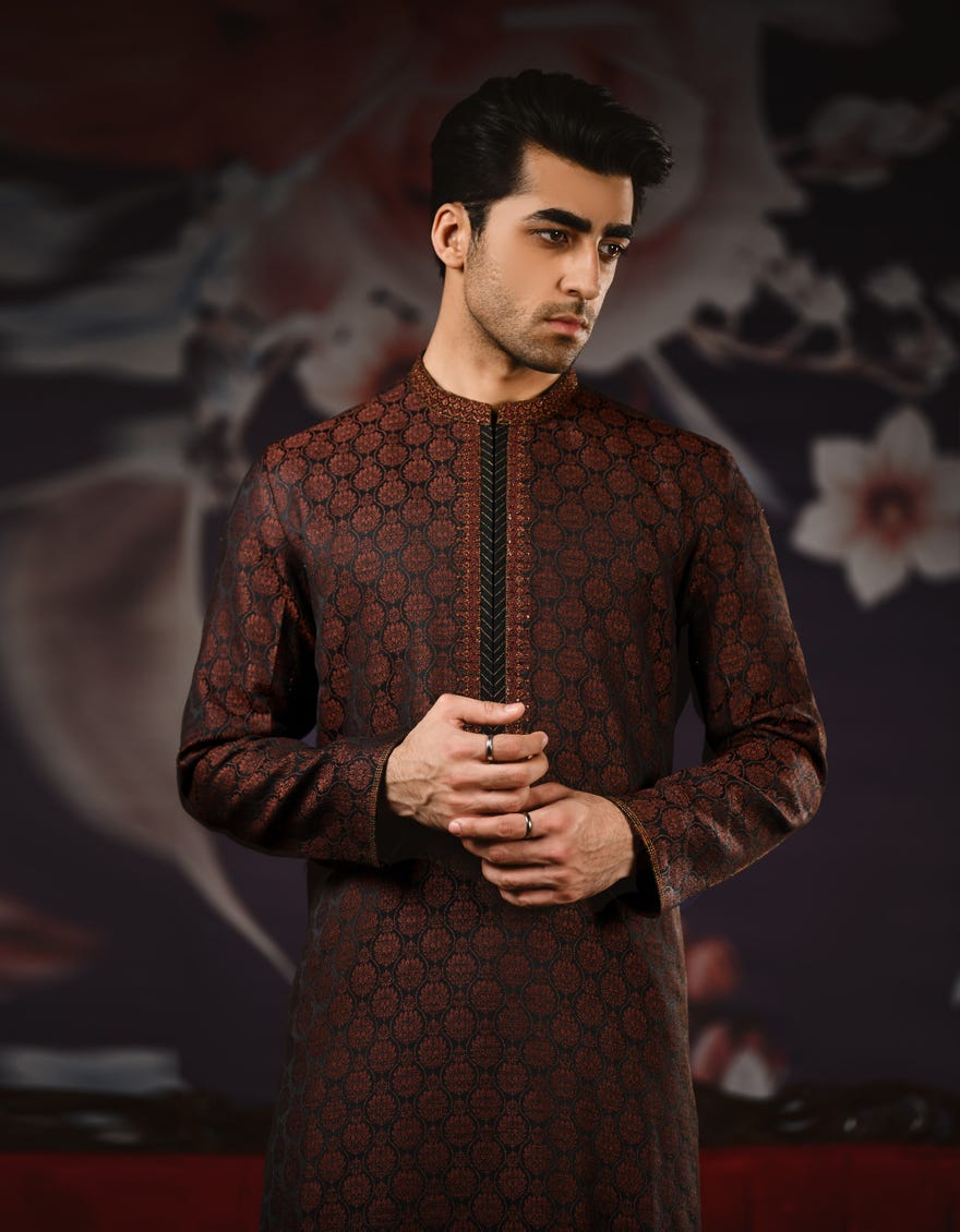 black-rust-jamawar-special-kurta-jjk-sp-37610