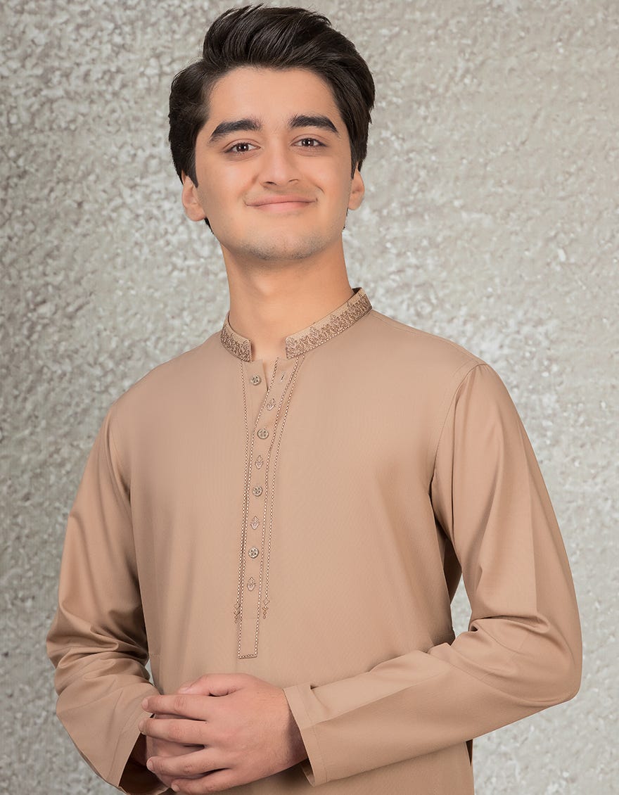 COFFEE BROWN BLENDED KAMEEZ SHALWAR | JTKS-S-38442