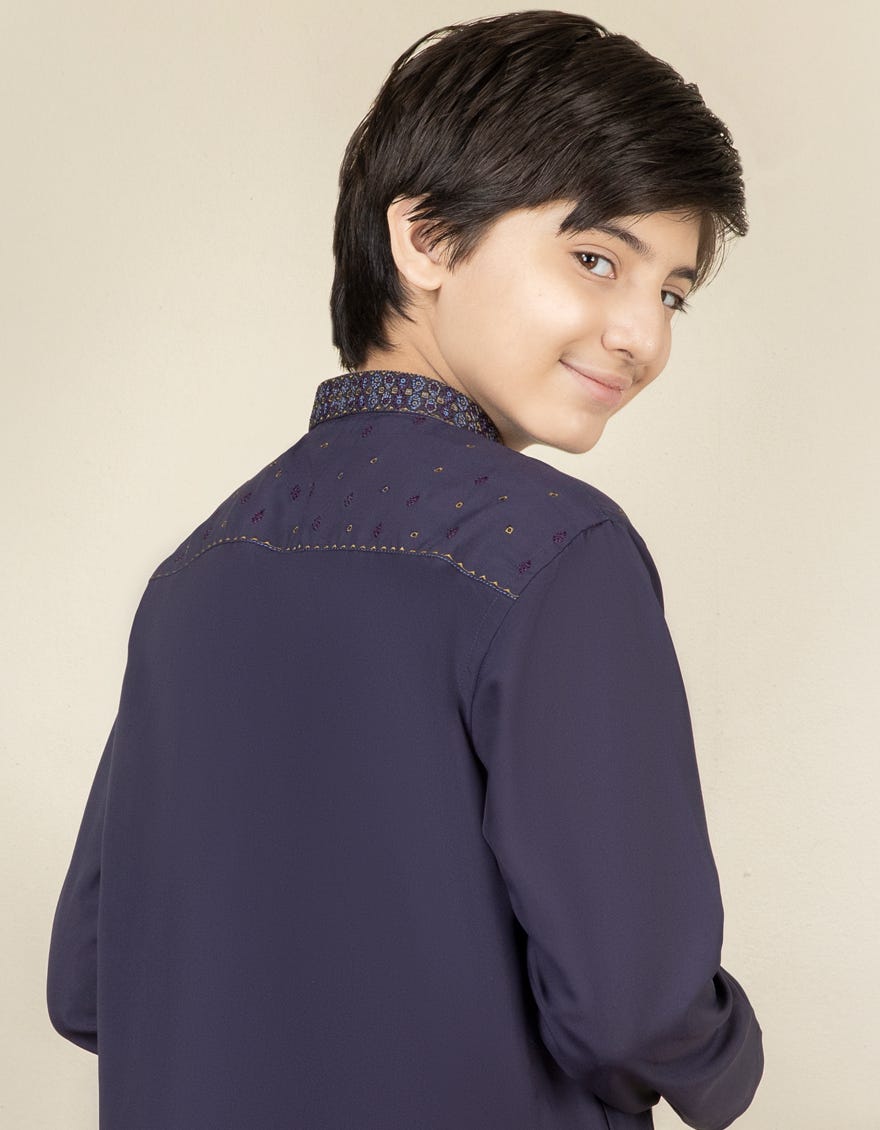 DULL PURPLE BLENDED KAMEEZ SHALWAR | JCKS-S-38443