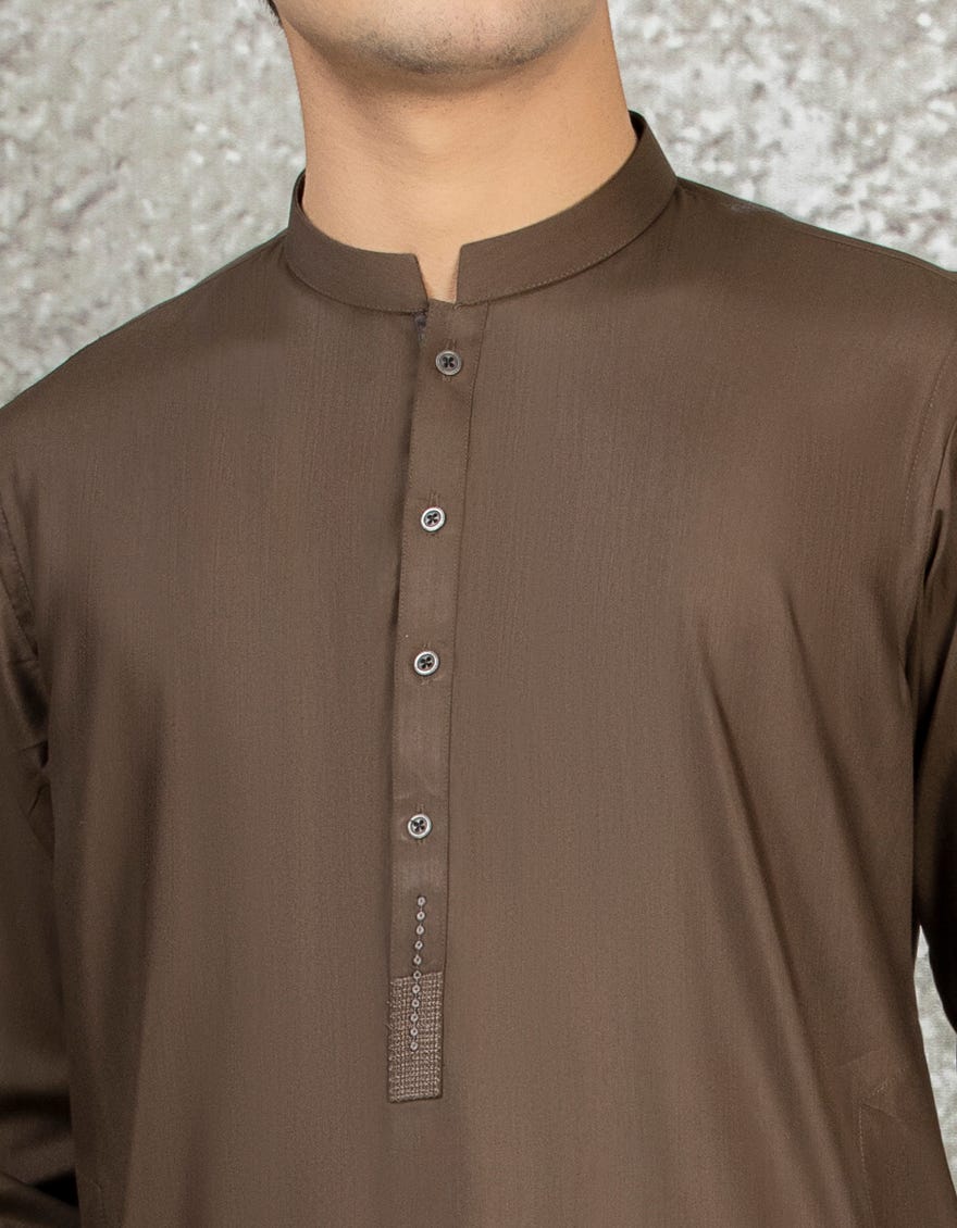 MEHNDI GREEN BLENDED KAMEEZ SHALWAR | JTKS-S-38449