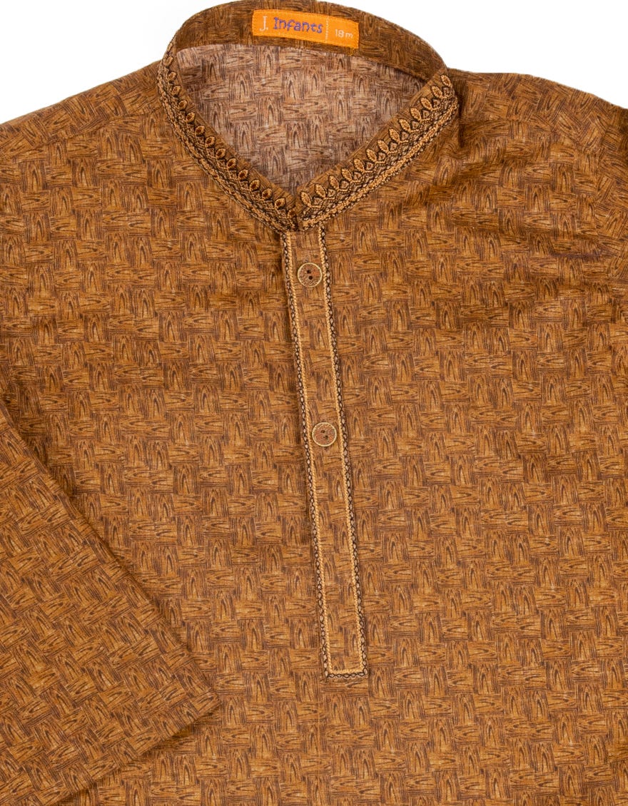 BROWN COTTON KAMEEZ SHALWAR | JJIKS-S-38473