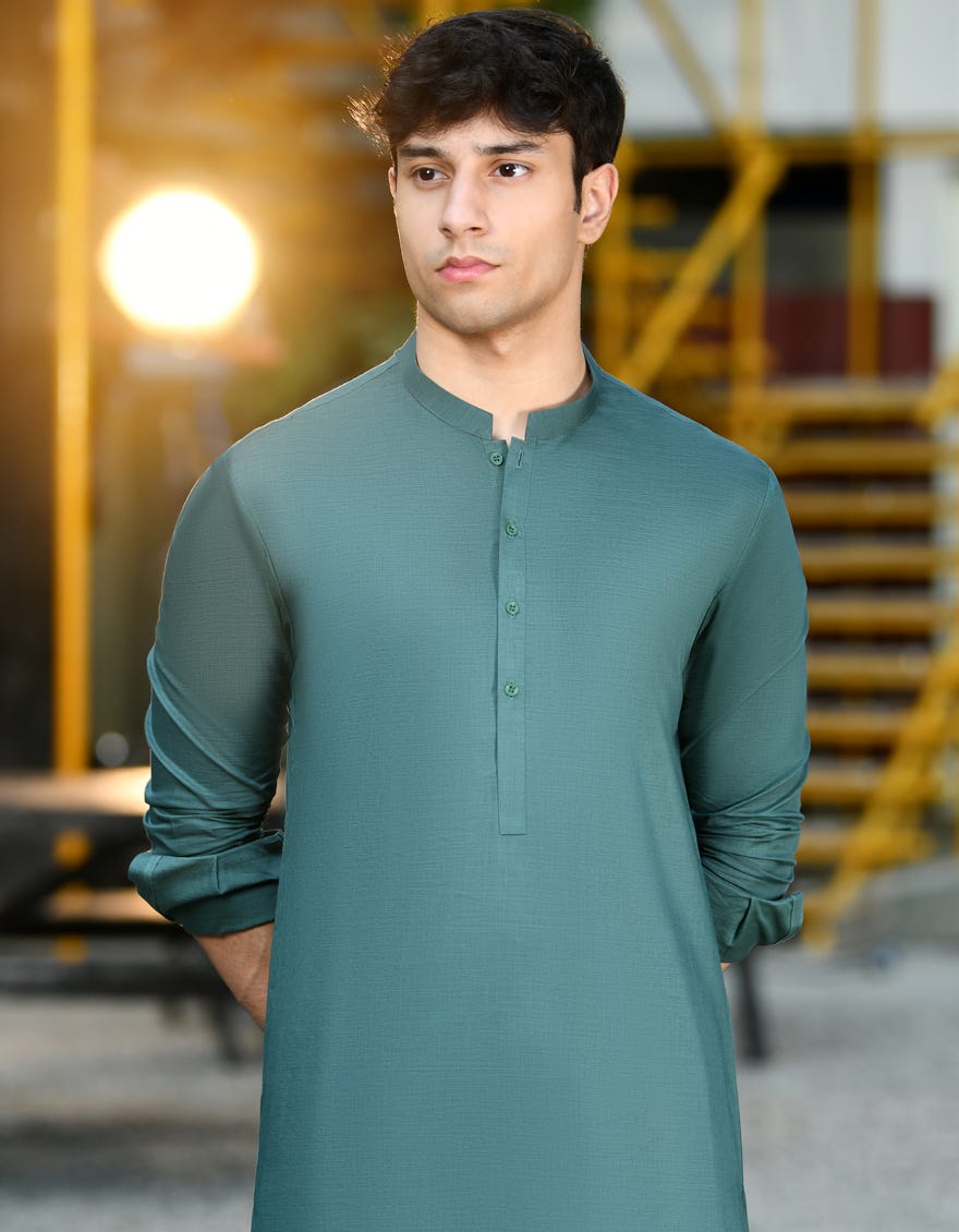 Bottle Green Cvc Teen Boy's Kameez Shalwar | Jtks-A-38982