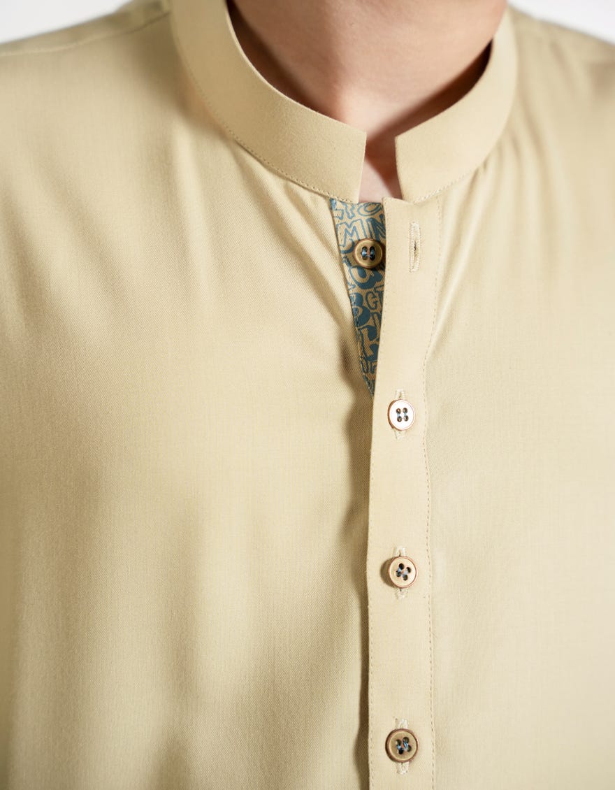 BEIGE BLENDED KURTA TROUSER