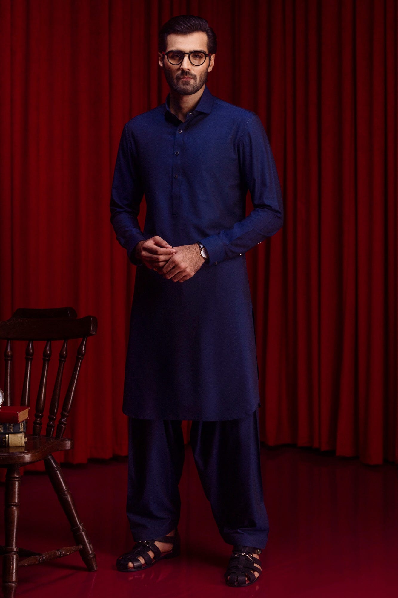 MANILA - ROYAL BLUE BLENDED EXCLUSIVE KAMEEZ SHALWAR