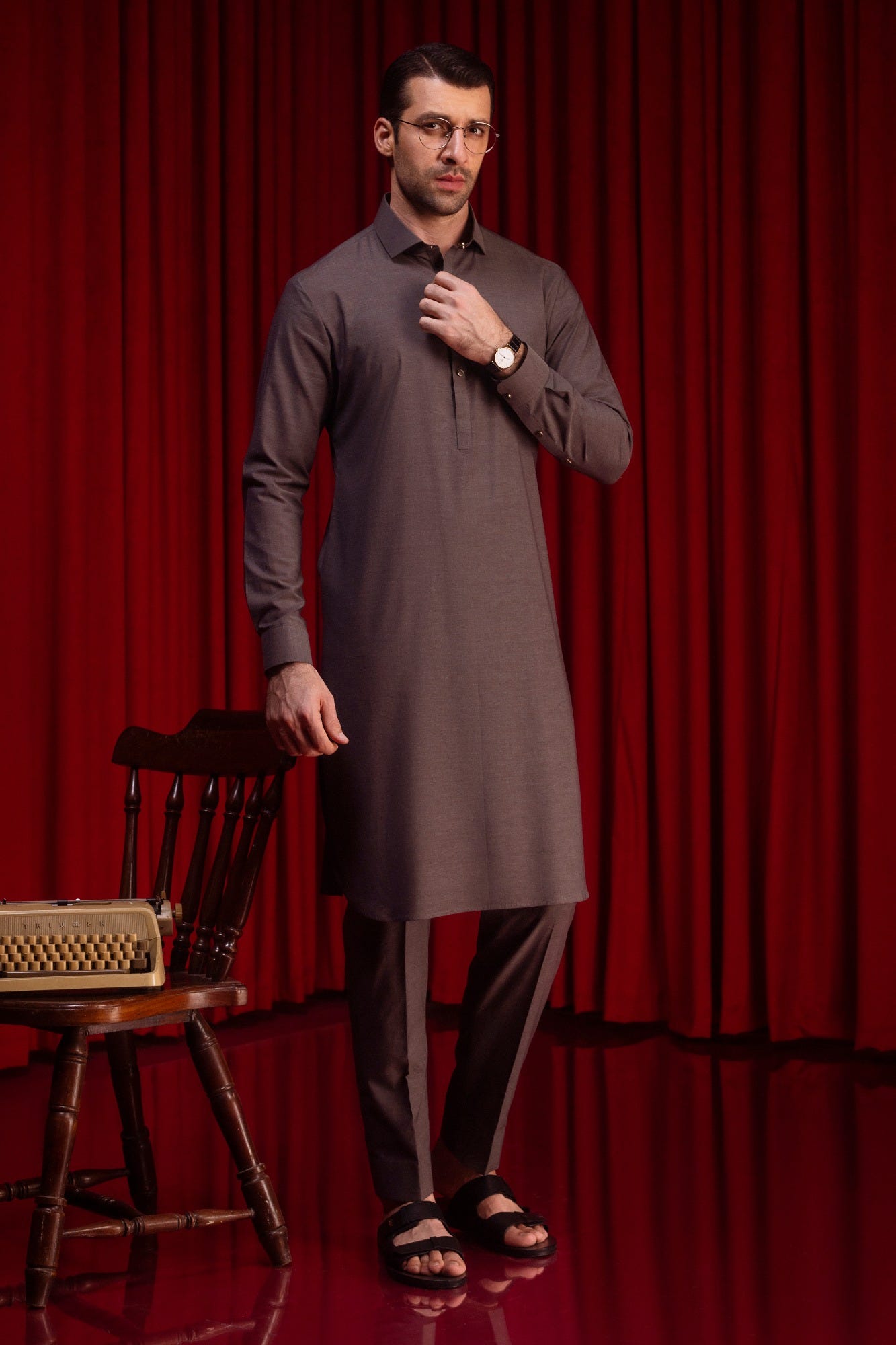 COMILLA - CHOCOLATE COTTON KAMEEZ SHALWAR