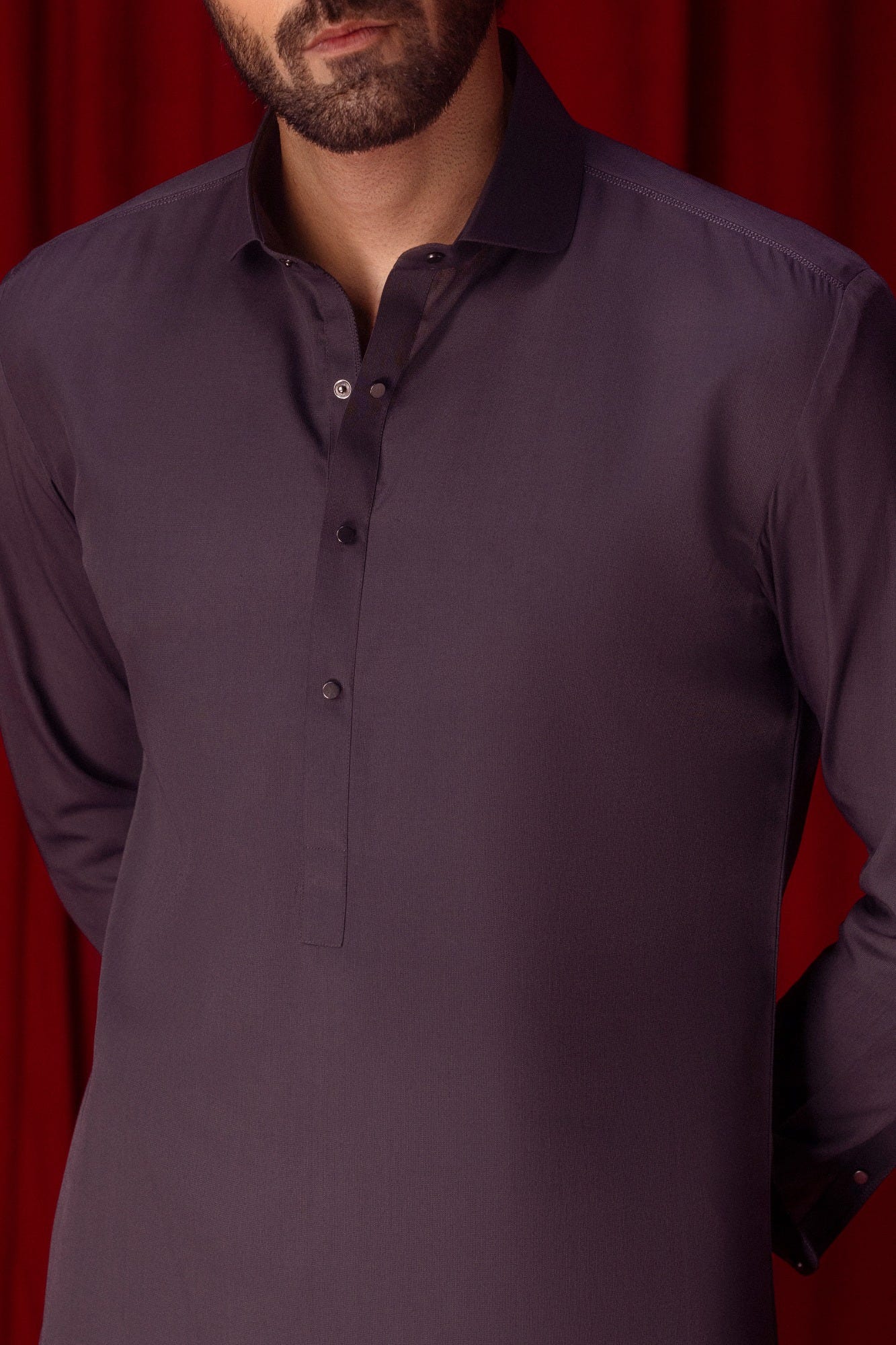 SANTA MONICA - DARK GREY BLENDED EXCLUSIVE KAMEEZ SHALWAR