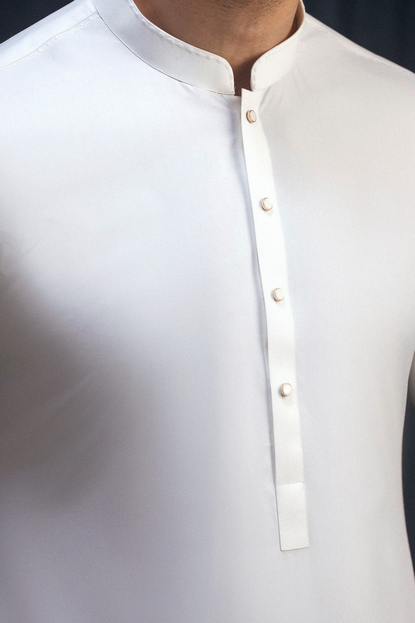 SANTA POLA - OFF WHITE BLENDED KAMEEZ SHALWAR