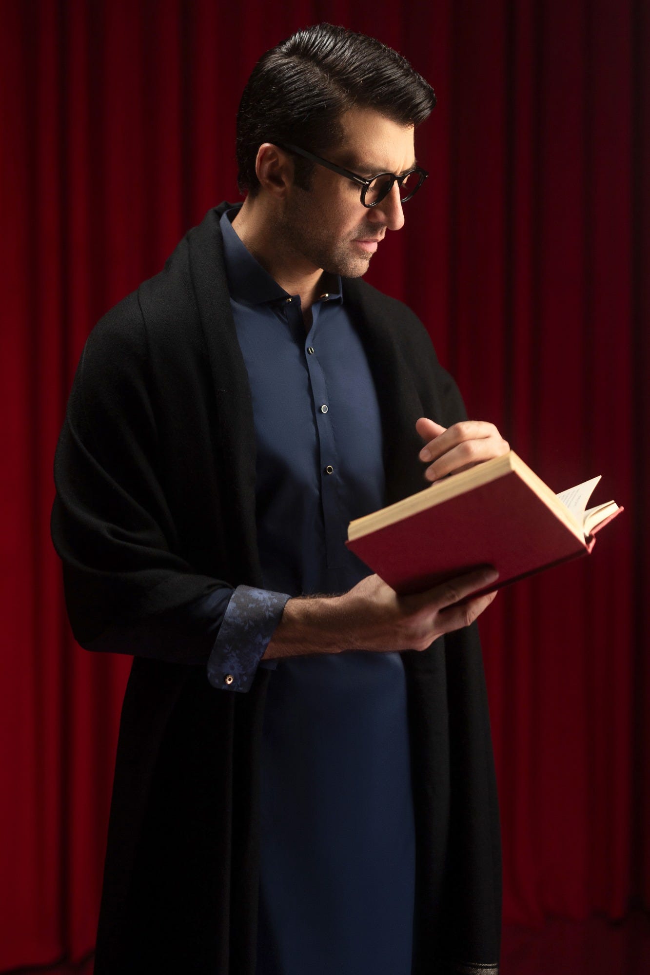 SAN CARLOS - NAVY COTTON EXCLUSIVE KAMEEZ SHALWAR