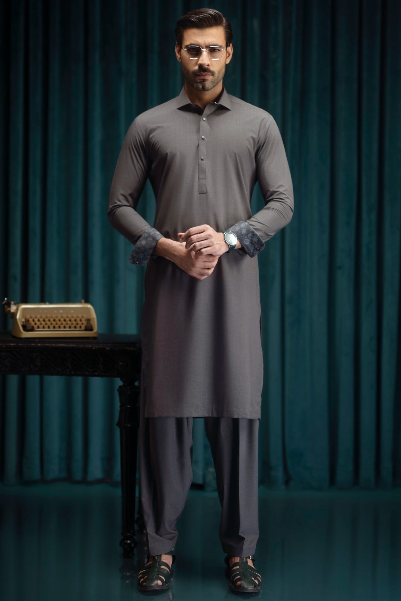 SAN PABLO - GREY BLENDED EXCLUSIVE KAMEEZ SHALWAR