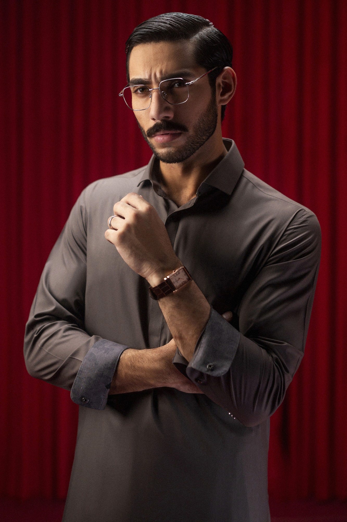 DAMASCUS - CHOCOLATE BLENDED KAMEEZ SHALWAR