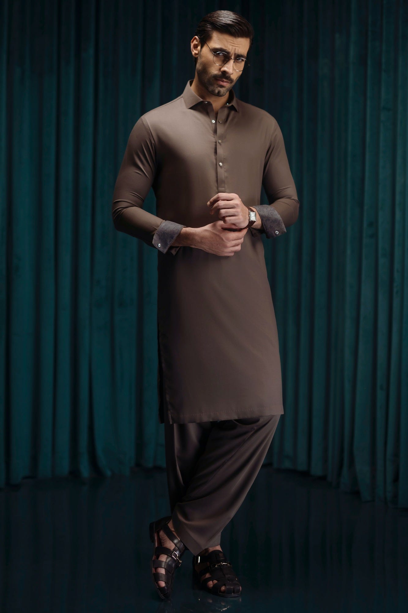 COLUMBUS - BROWN BLENDED KAMEEZ SHALWAR