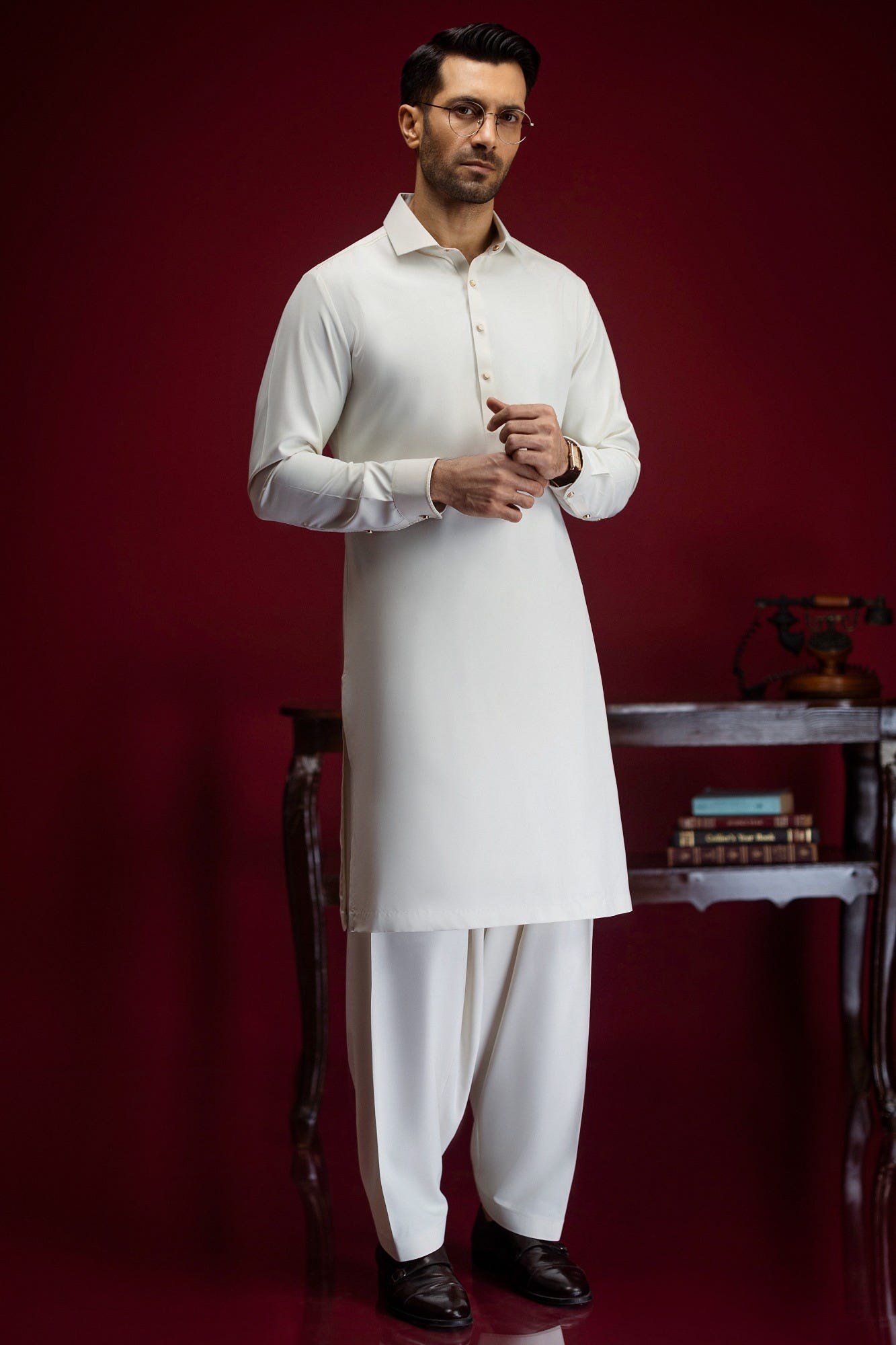 HOMBURG - CREAM BLENDED EXCLUSIVE KAMEEZ SHALWAR