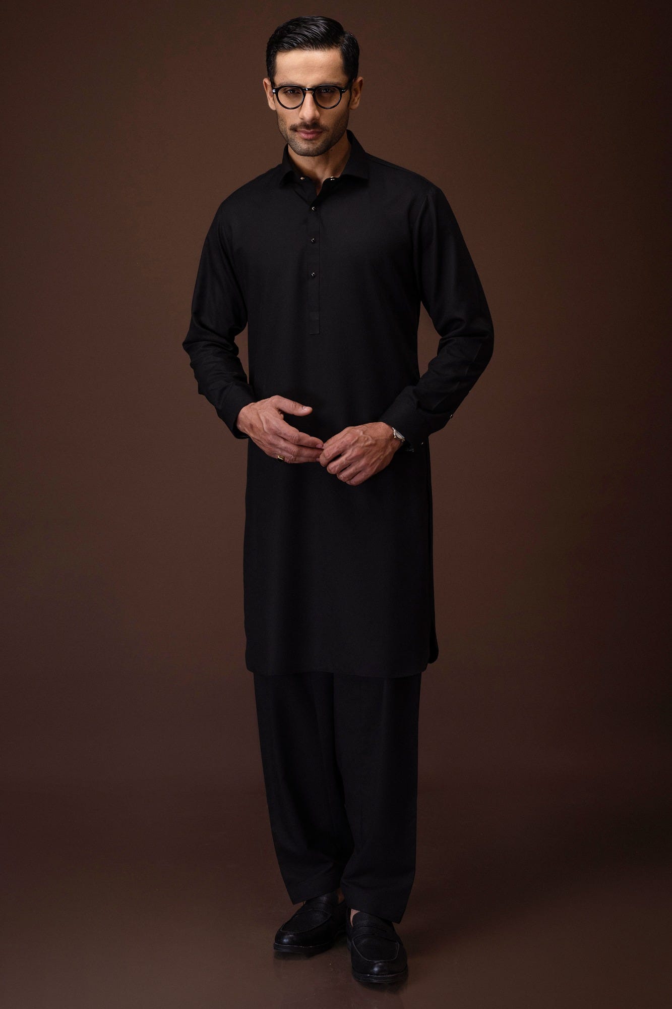 FLINT - BLACK BLENDED KAMEEZ SHALWAR