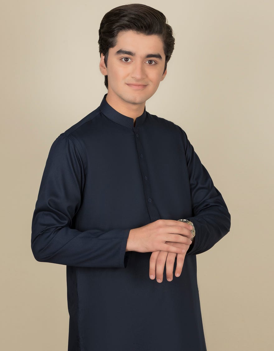 Blue Blended Teen Boy's Kameez Shalwar | Jtks-A-40199-R8-Ap
