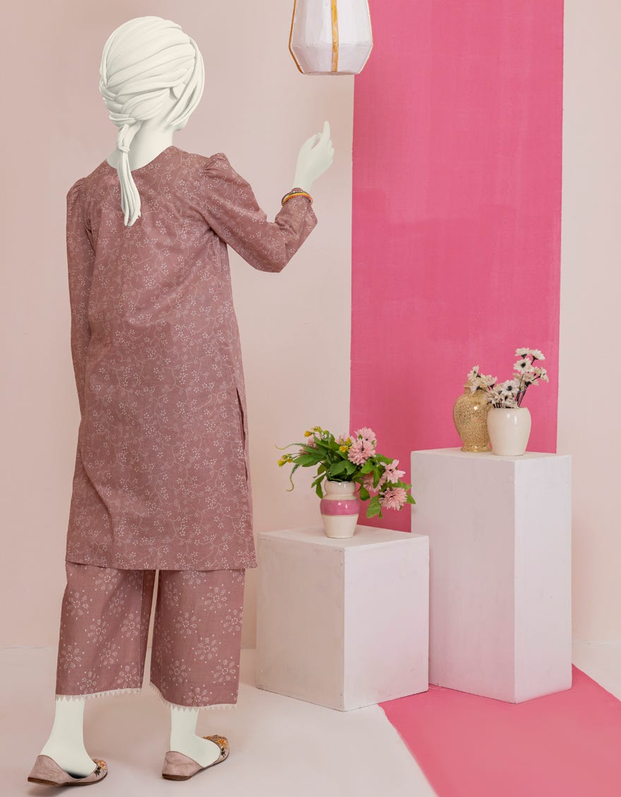 Tea Pink Cambric Teens 2 Piece Stitched | Jgk-S-Ygtl-402-24