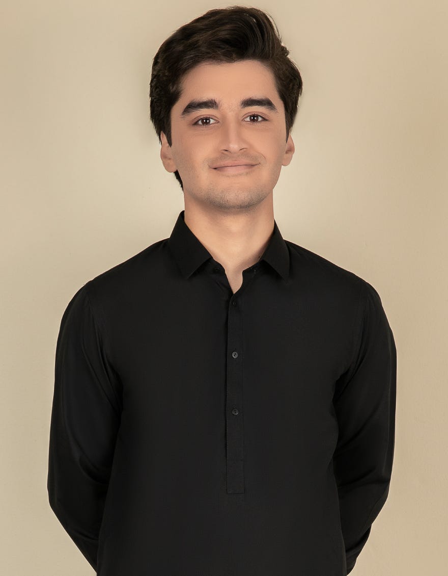 BLACK BLENDED KAMEEZ SHALWAR | JTKS-S-40201-R1-AP