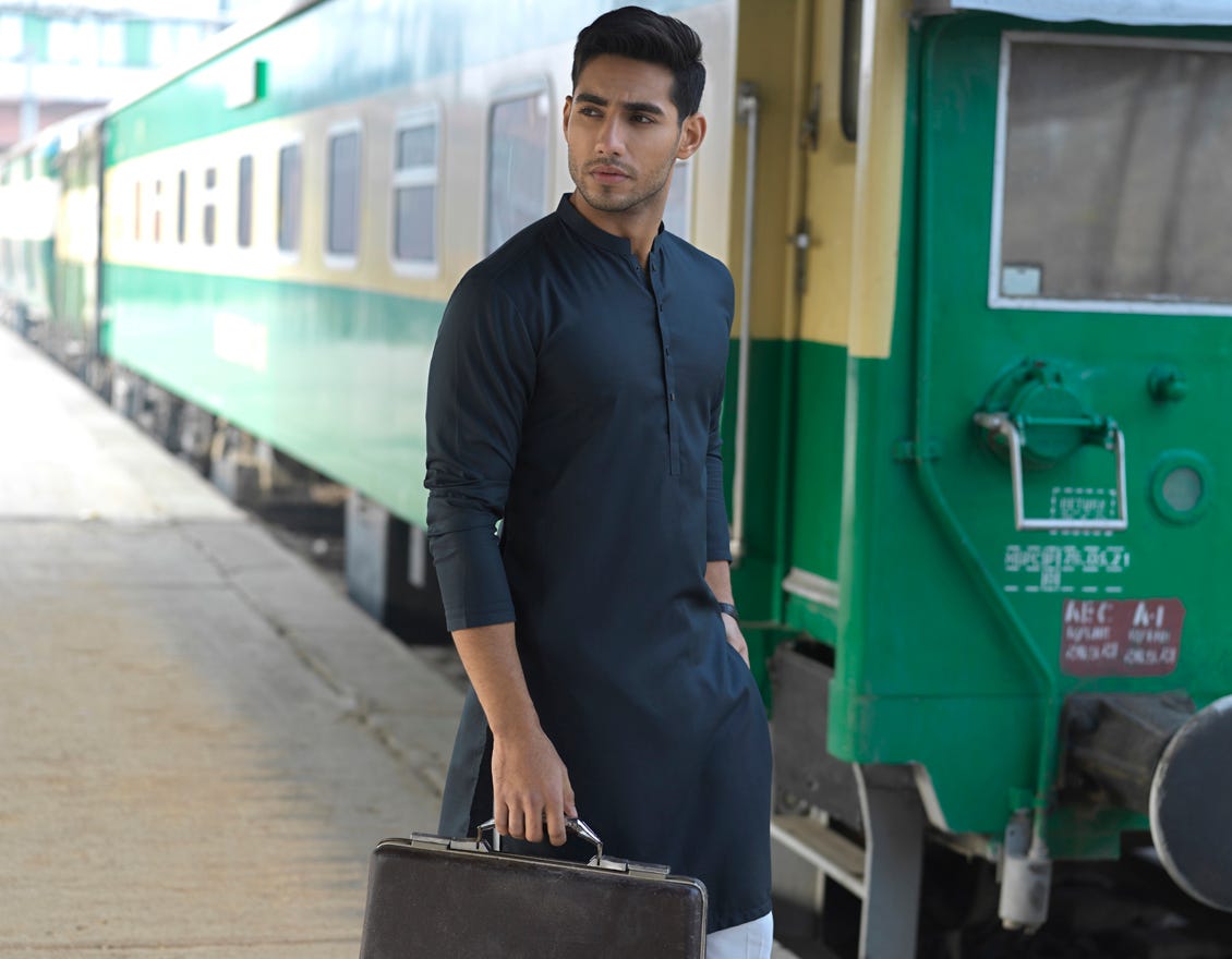KAHI GREEN COTTON KURTA | JJK-S-40251