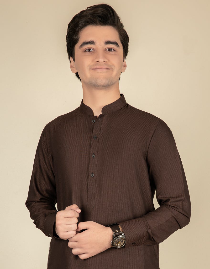 COFFEE BROWN BLENDED KAMEEZ SHALWAR | JTKS-S-40292