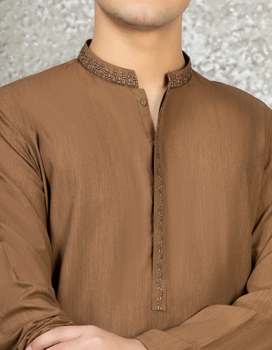 RUST BLENDED KAMEEZ SHALWAR | JTKS-S-41107
