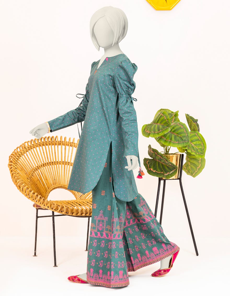 Green Lawn Teens 2 Piece Stitched | Jgk-S-Ygtl-412-24