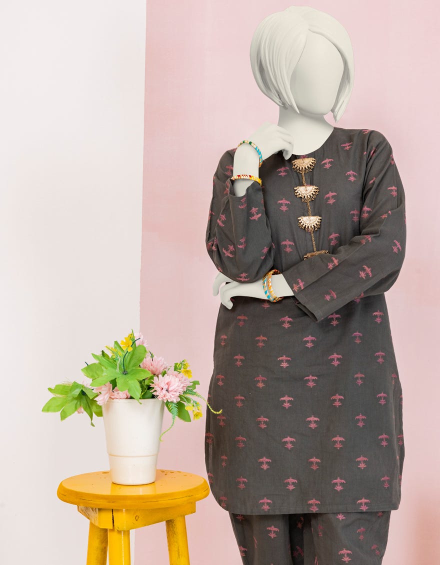 Dark Brown Jacquard Teens 2 Piece Stitched | Jgk-S-Ygtl-413-24