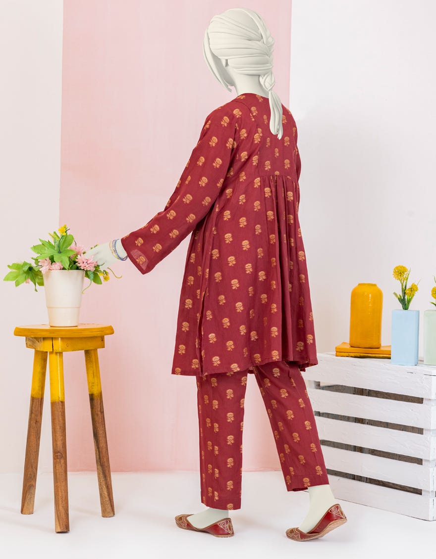 Maroon Jacquard Teens 2 Piece Stitched | Jgk-S-Ygtl-417-24