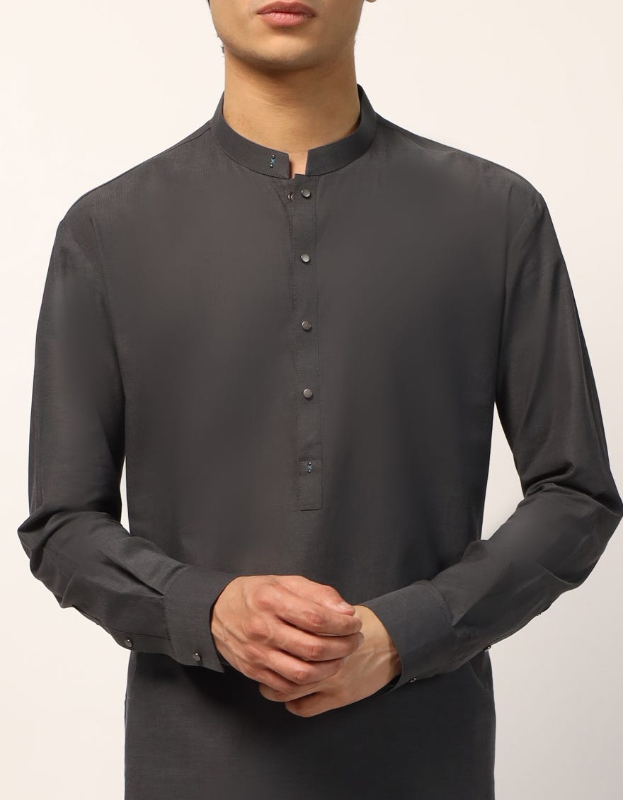 GREY COTTON CASUAL KAMEEZ SHALWAR
