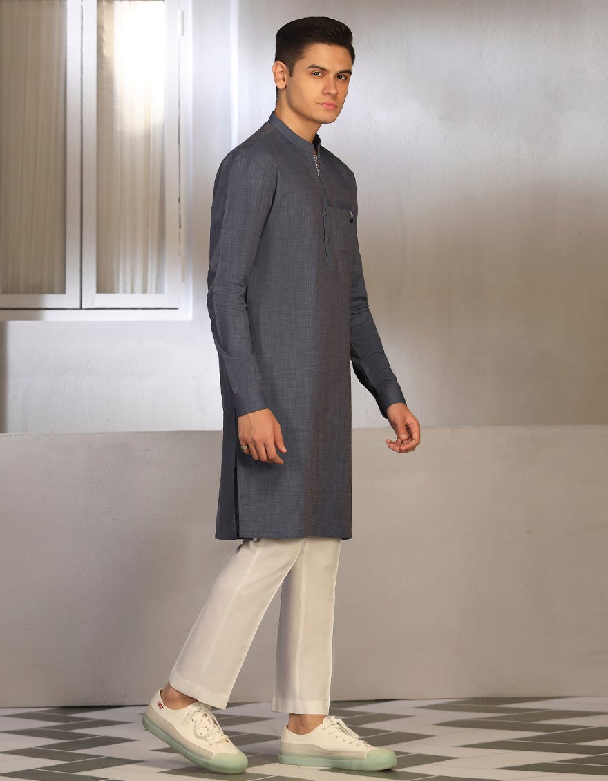 hatched-blue-cotton-kurta-jtk-w-46016