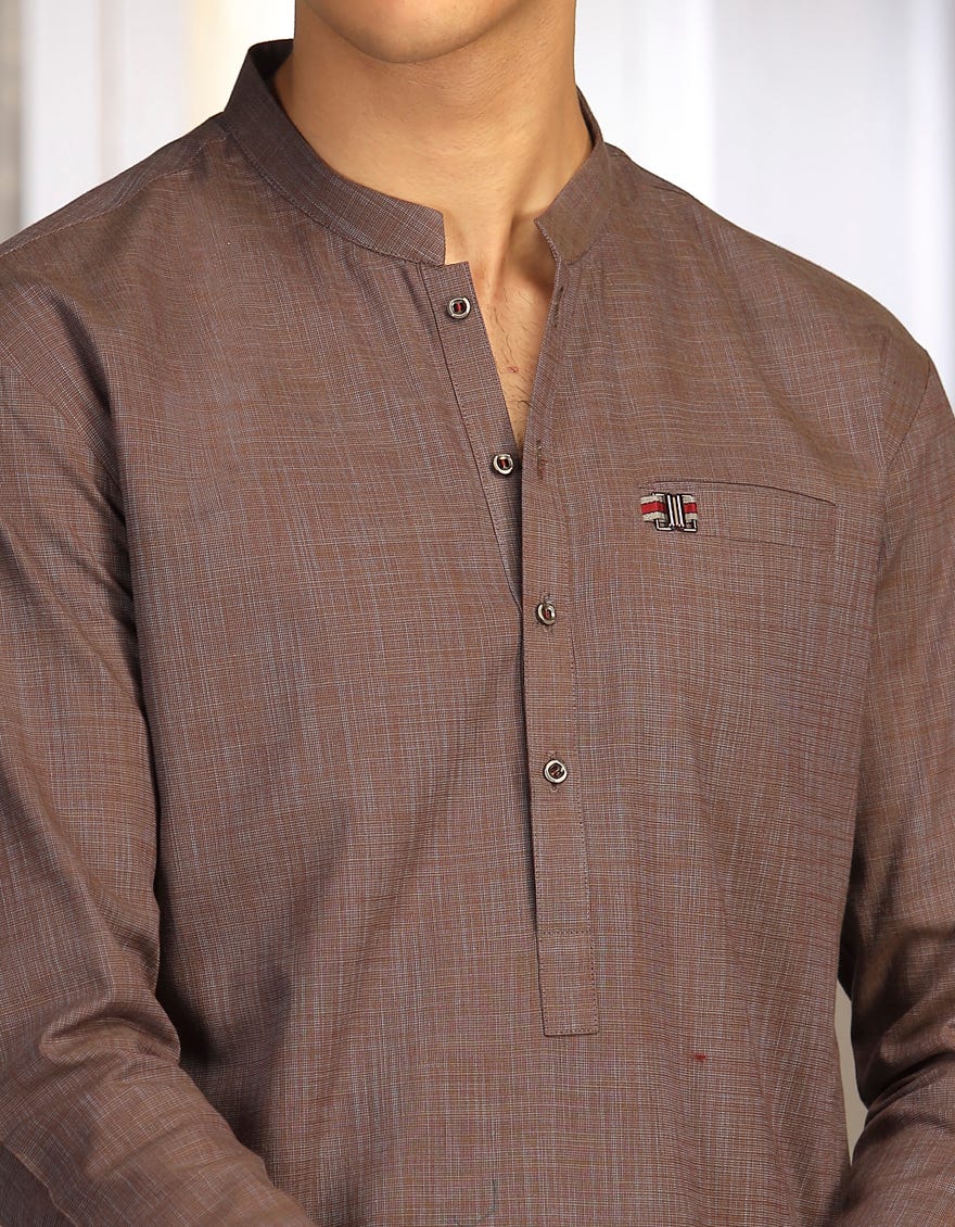 hatched-brown-cotton-kurta-jtk-w-46017