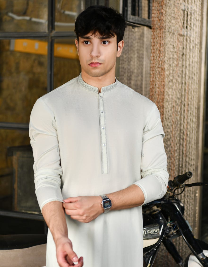 Light Green Cotton Teen Boy's Kurta | Jtk-S-46240