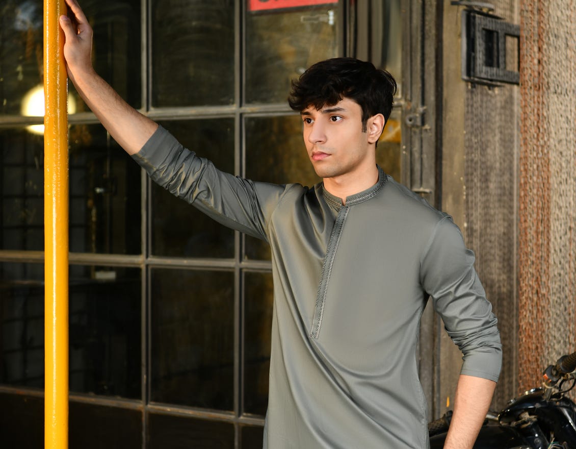 Sage Green Cotton Teen Boy's Kurta | Jtk-S-46242