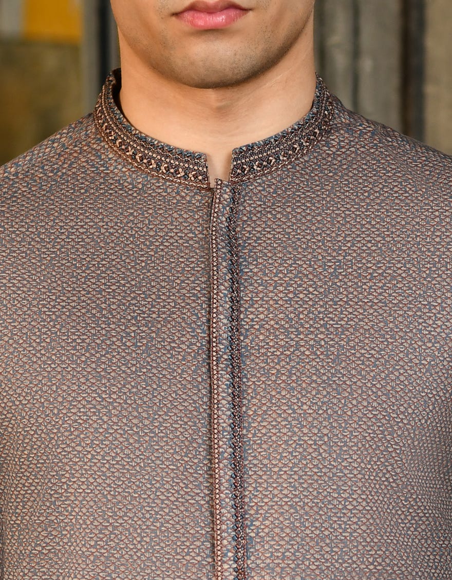 Light Brown Cotton Teen Boy's Kurta | Jtk-S-46261