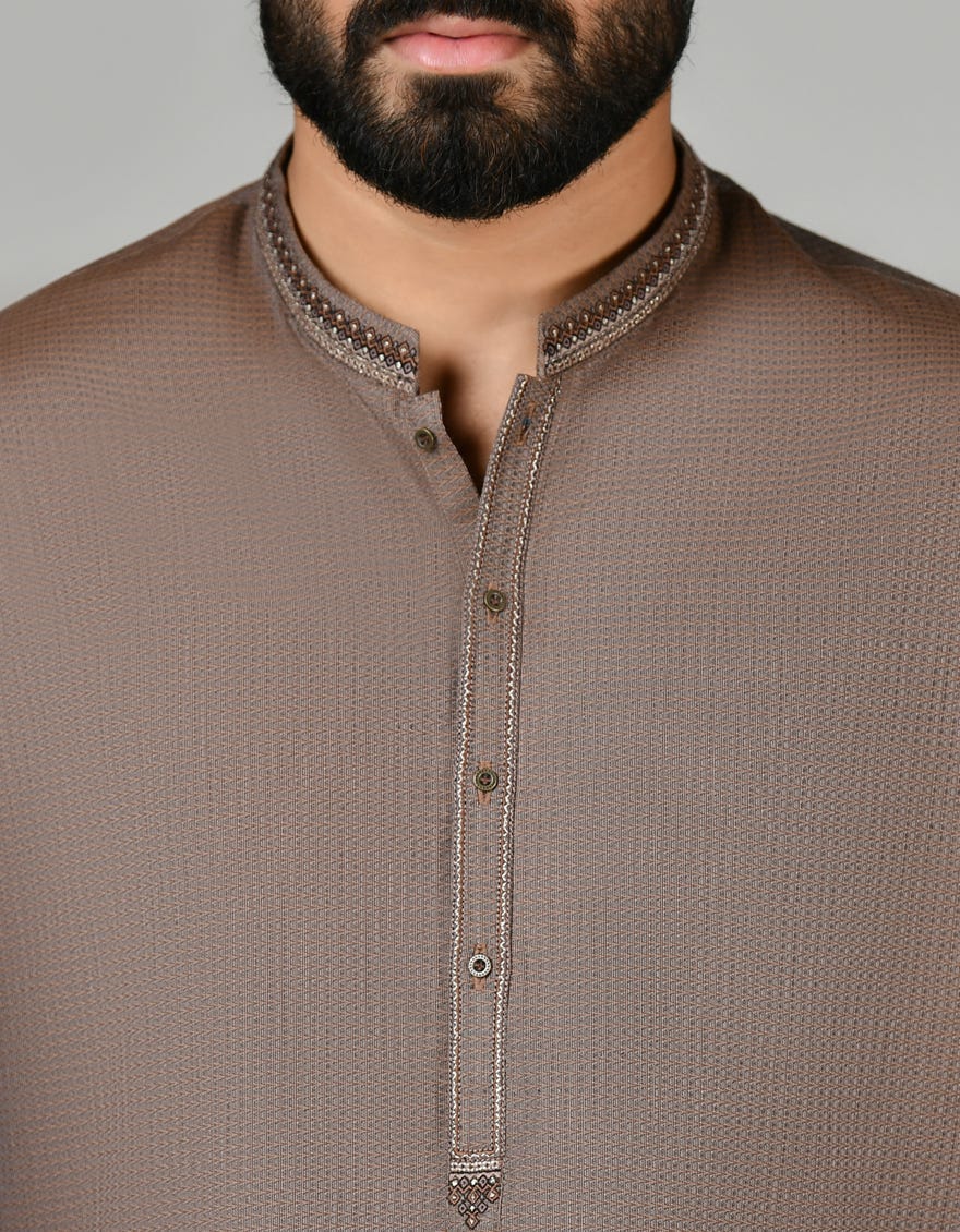Brown Cotton Men's Kurta | Jjk-S-46273