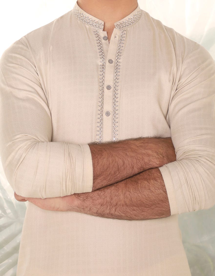 Fawn Blended Teen Boy's Kurta | Jtk-A-46380