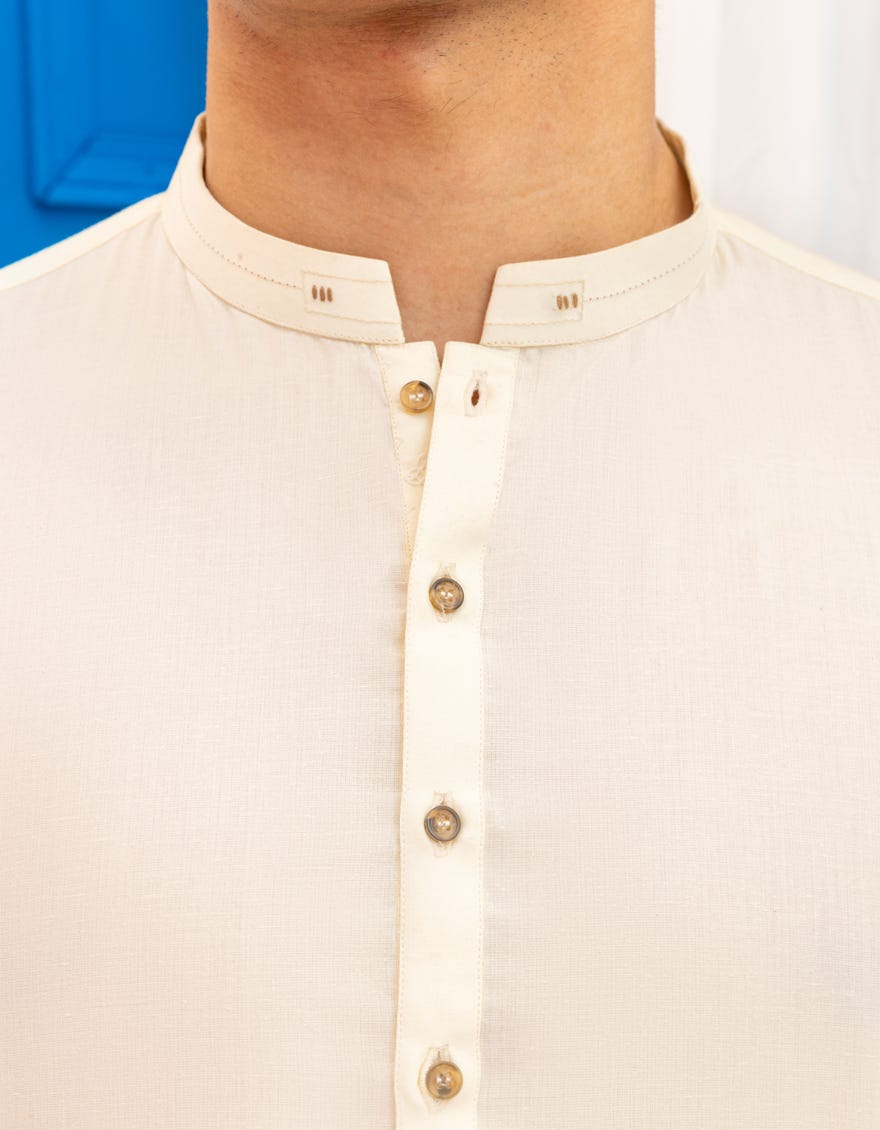 CREAM BLENDED KURTA | JTK-A-46534