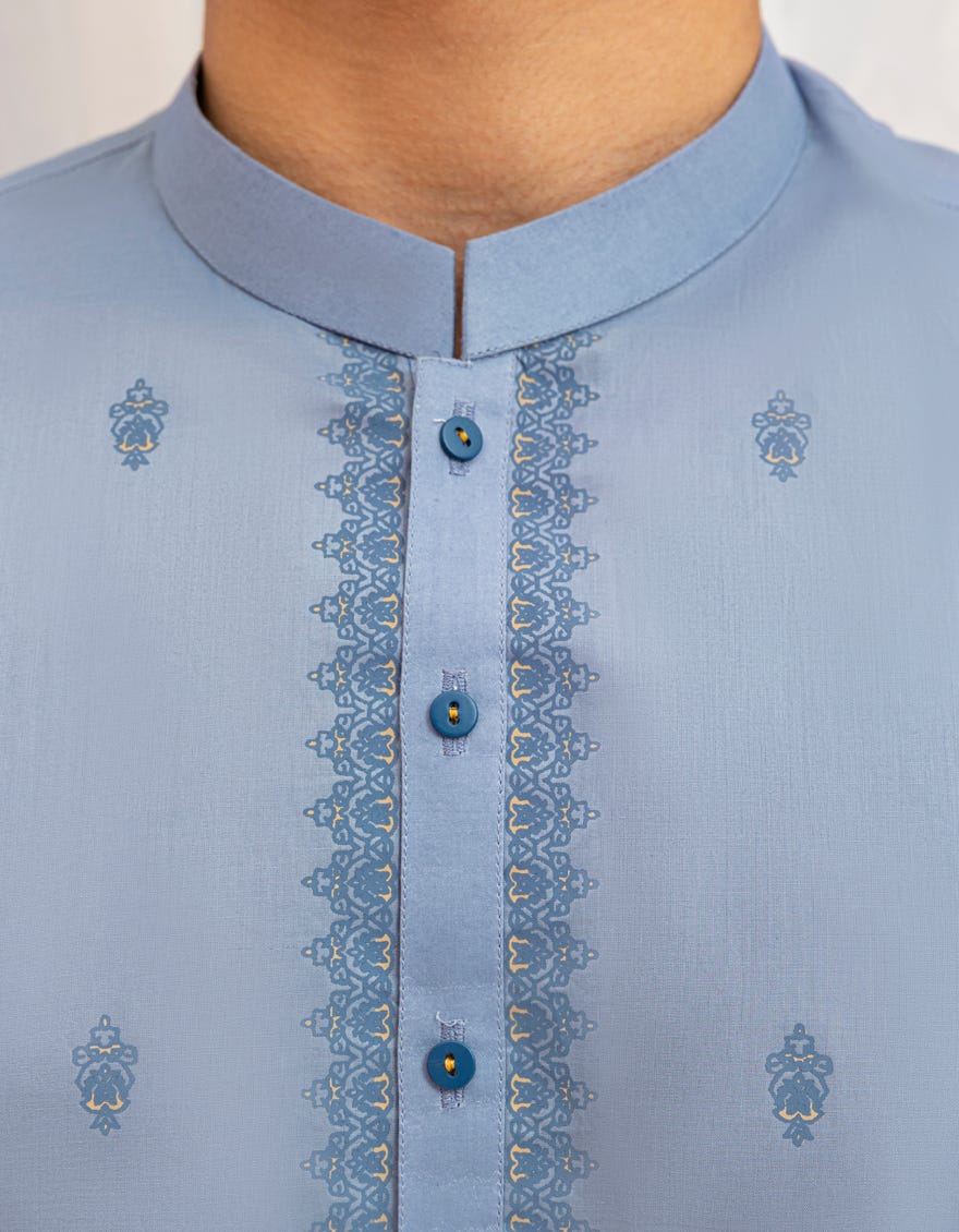 DULL BLUE COTTON KURTA