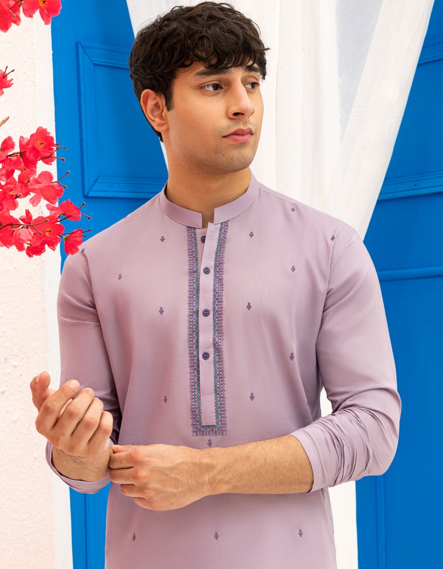 LIGHT PURPLE COTTON KURTA | JTK-S-46596