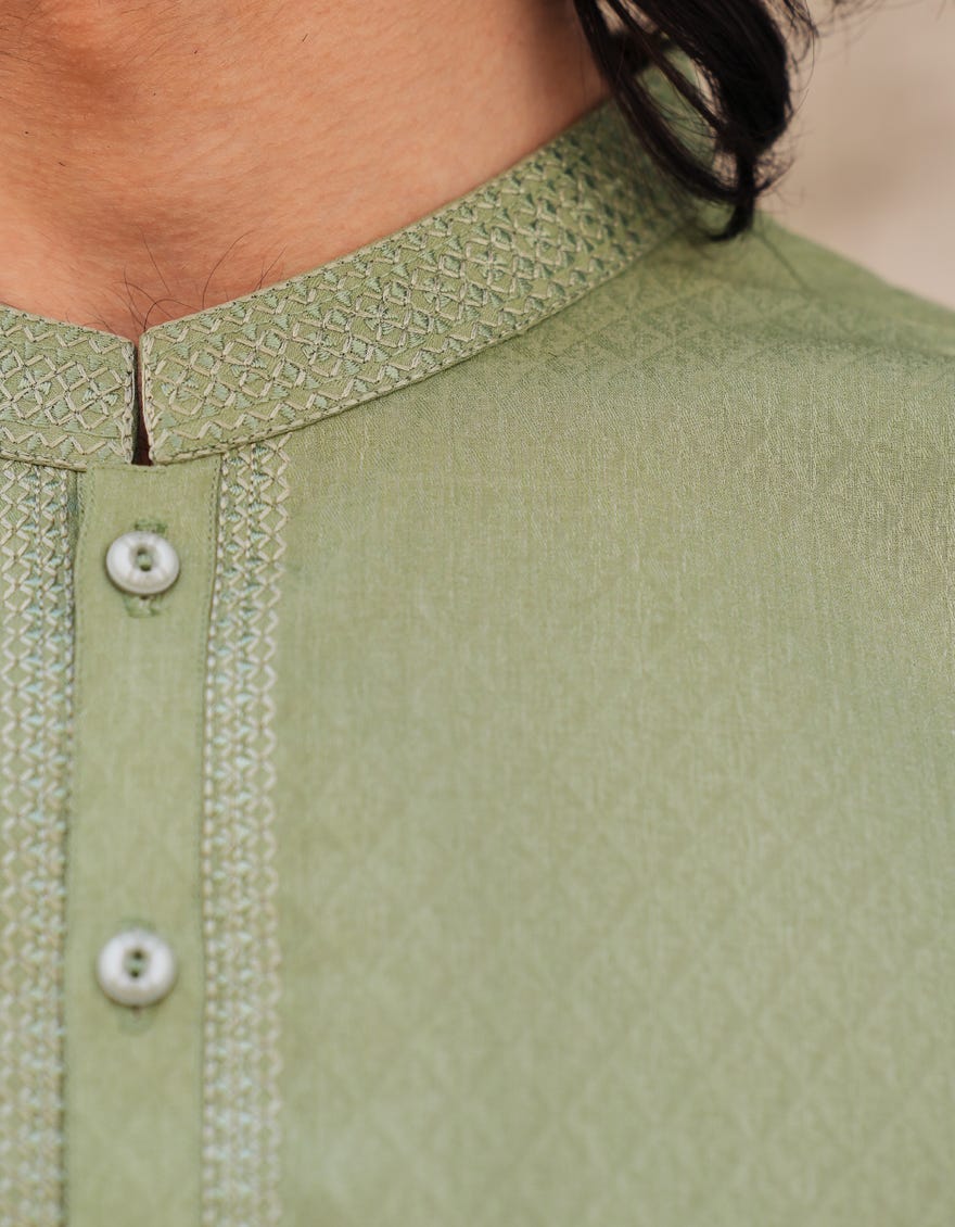 GREEN BLENDED SEMI-FORMAL KURTA