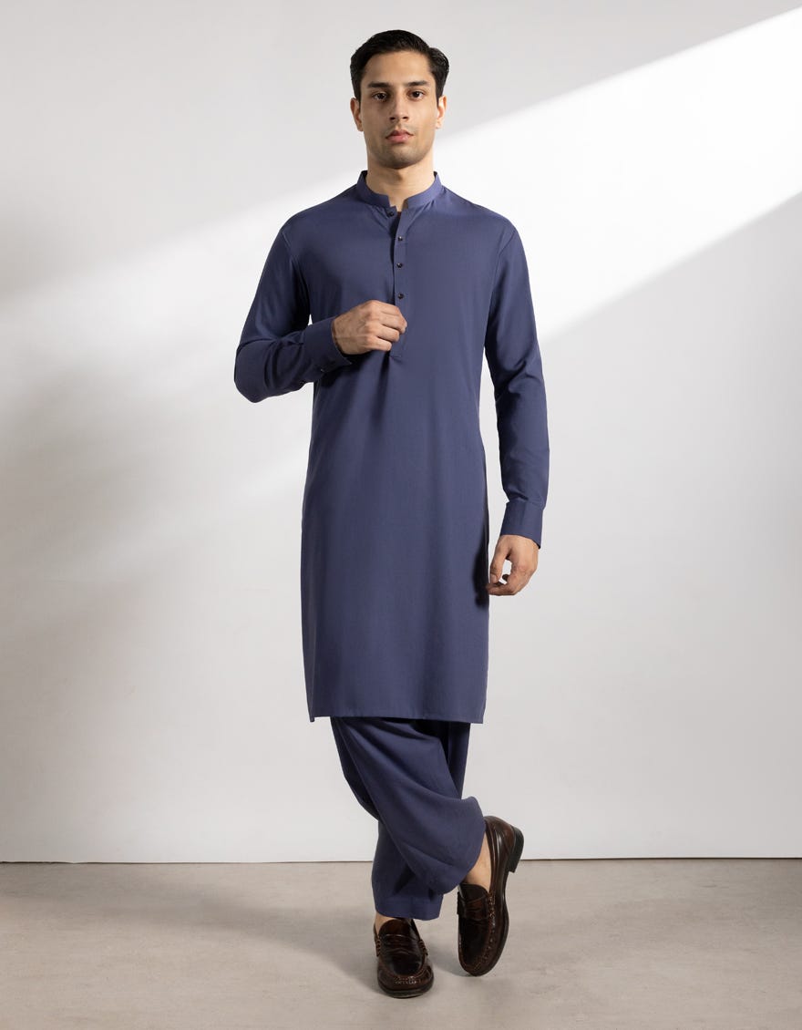 INDIGO BLENDED KAMEEZ SHALWAR