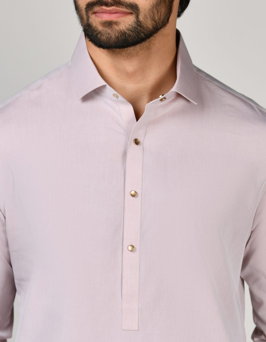 Tea Pink Cotton Men's Kameez Shalwar | Jjks-A-47164